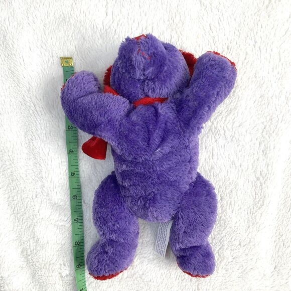 MARY MEYER Vintage 2000 Purple Red Heart Bear Weighted Stuffed Animal Plush - Picture 10 of 10